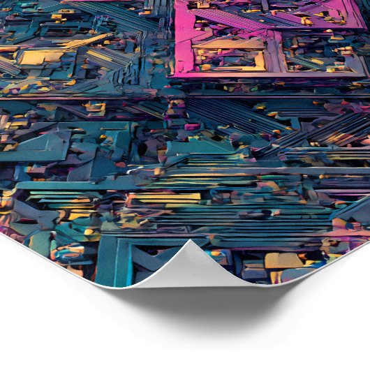 Intricate Seamless Detail: Micro-Fractal Circuit Poster (Hoek)