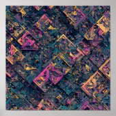 Intricate Seamless Detail: Micro-Fractal Circuit Poster (Voorkant)