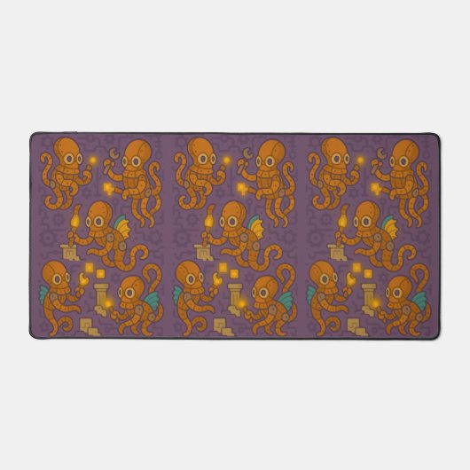 Intricate Steampunk Octopus Industrial Creator Bureaumat (Voorkant)