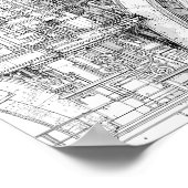 Intricate Steampunk Scaffolding Technical Line Art Poster (Hoek)