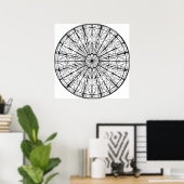 Intricate Symmetrical Pattern: Radial Mandala Poster (Thuiskantoor)