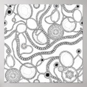 Intricate Wealth Decoupage Template Line Art Poster (Voorkant)