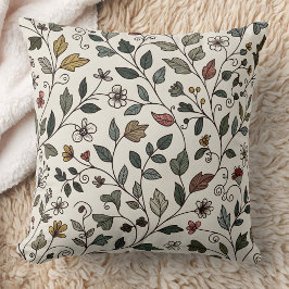 Intricate Whimsical Floral Garden Kussen