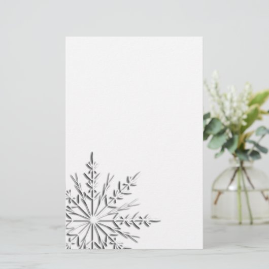Intricate Winter Snowflake Briefpapier (Staand voorkant)