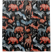  Intricate woodland animals pattern Douchegordijn (Voorkant)