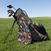  Intricate woodland animals pattern Golfhanddoek (Groen)