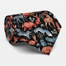 Intricate woodland animals pattern Stropdas