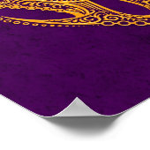 Intricate Yellow Gemini dierentuin op Paars Poster (Hoek)