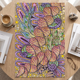 Intricate Zen Doodle Abstracte Bloemkunst Legpuzzel