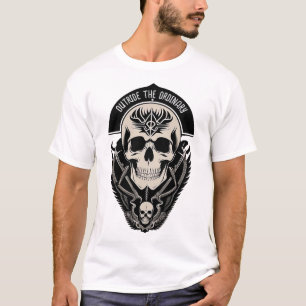 Intricatieve gotische schedelillustratie t-shirt