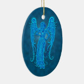 Intriciteit blauw stamvirus keramisch ornament (Rechts)