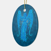 Intriciteit blauw stamvirus keramisch ornament (Links)