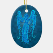 Intriciteit blauw stamvirus keramisch ornament (Achterkant)