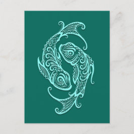 Intriciteit Blauwgroen blauwe snijtanden Zodiac Briefkaart