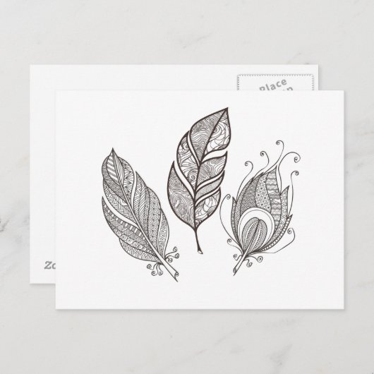 Intriciteit damestuel briefkaart (Voorkant / Achterkant)