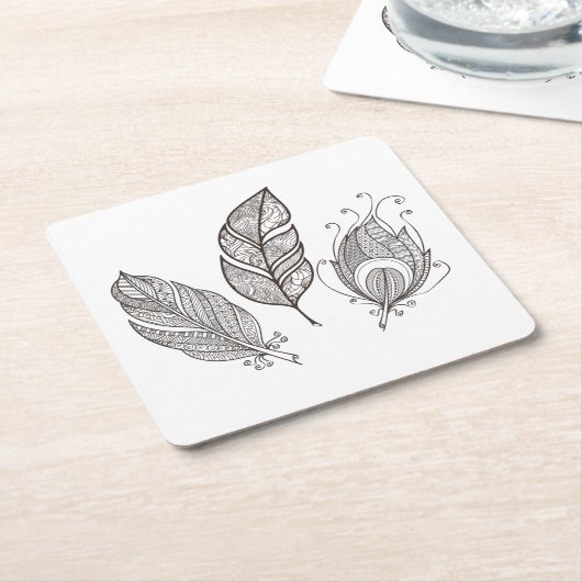 Intriciteit damestuel kartonnen onderzetters (Schuin)