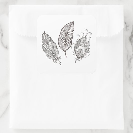 Intriciteit damestuel vierkante sticker (Tas)