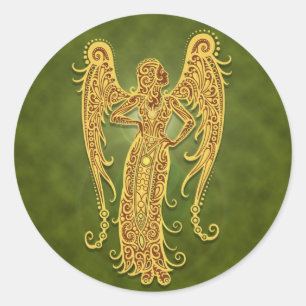 Intriciteit Groen Tribaal Virgo Ronde Sticker