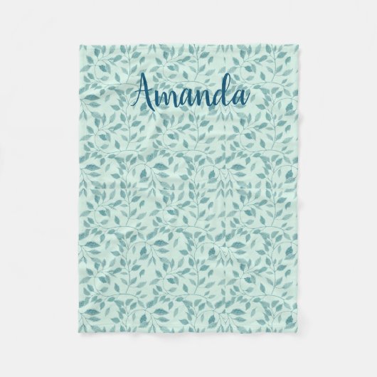 Intriciteit Ivy Botanisch Patroon Fleece Deken (Voorkant)