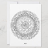 Intriciteit Mandala Black Lines Coloring Sjabloon  (Achterkant)