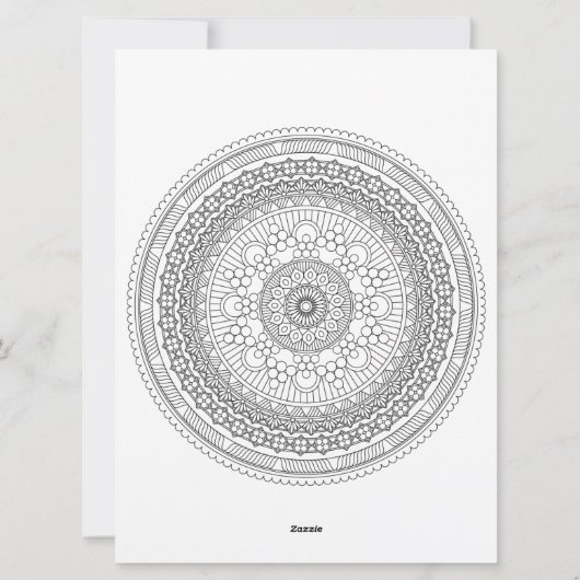 Intriciteit Mandala Black Lines Coloring Sjabloon (Achterkant)