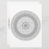 Intriciteit Mandala Black Lines Coloring Sjabloon  (Voorkant / Achterkant)