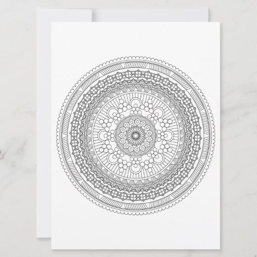 Intriciteit Mandala Black Lines Coloring Sjabloon  (Voorkant)