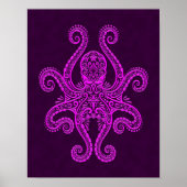 Intriciteit Paars octopus Poster (Voorkant)