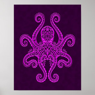 Intriciteit Paars octopus Poster