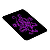 Intriciteit Paarse octopus op zwart Magneet (Rechterzijde)