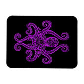 Intriciteit Paarse octopus op zwart Magneet (Horizontaal)