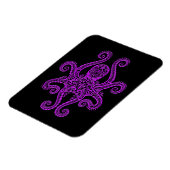 Intriciteit Paarse octopus op zwart Magneet (Linkerzijde)