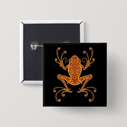 Intriciteit Rood- en Gele Boomkikker Vierkante Button 5,1 Cm (Voorkant /achterkant)