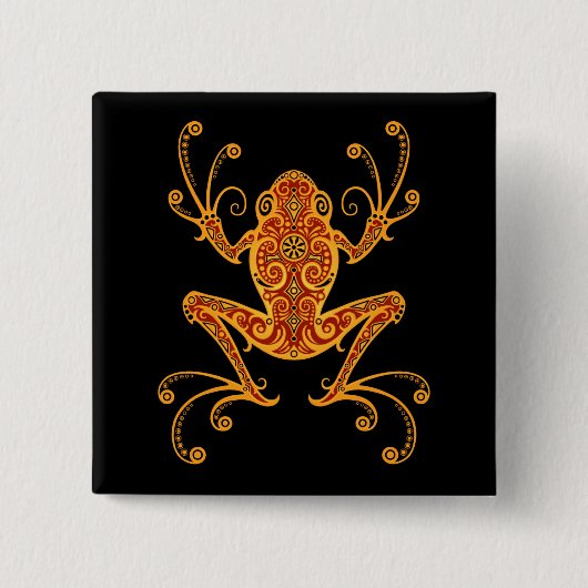 Intriciteit Rood- en Gele Boomkikker Vierkante Button 5,1 Cm (Voorkant)