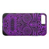 Intriciteitsschedel met Paarse en zwarte suiker Case-Mate iPhone Case (Achterkant (Horizontaal))