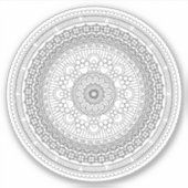 Intrict Black and White Mandala v3 Sticker (Voorkant)