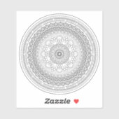 Intrict Black and White Mandala v3 Sticker (Vel)