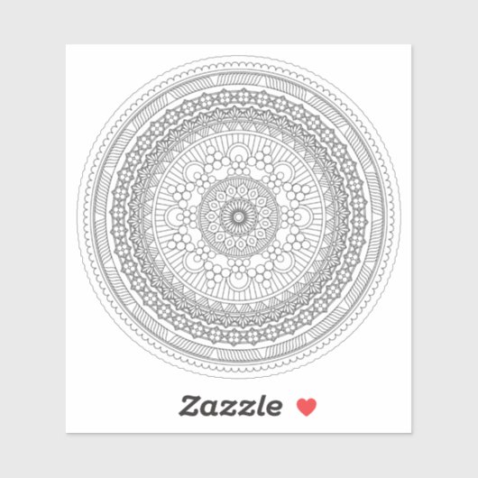 Intrict Black and White Mandala v3 Sticker (Vel)