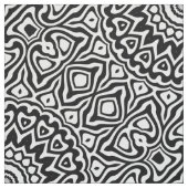 Intrict Black and White Modern Mandala Pattern Stof (Swatch)