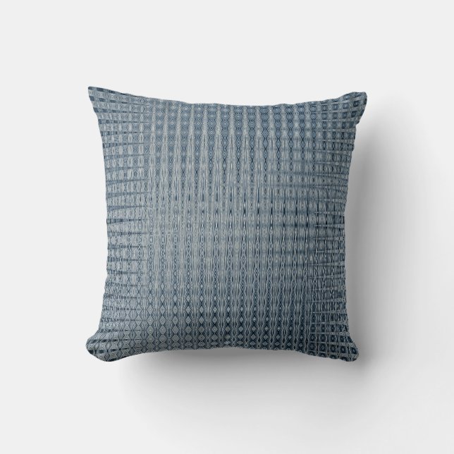 Intrict diep blauw patroon kussen (Voorkant)