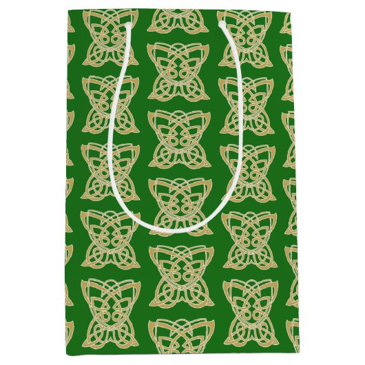 Intrict Gold Celtic Butterfly Pattern Medium Cadeauzakje (Voorkant)