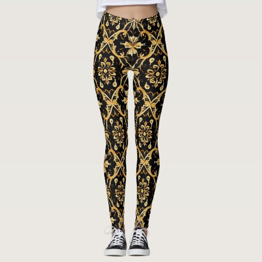 Intrict Gold Pattern Leggings (Voorkant)