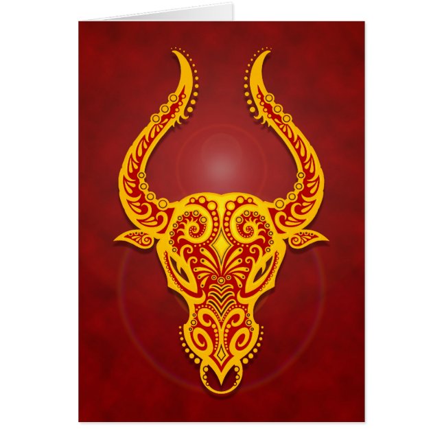 Intrict Golden Red Tribal Taurus (Voorkant)