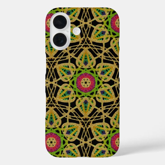 Intrict Hammered Metal Gold Foil Flower Pattern Case-Mate iPhone Case (Achterkant)