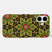 Intrict Hammered Metal Gold Foil Flower Pattern Case-Mate iPhone Case (Achterkant (horizontaal))