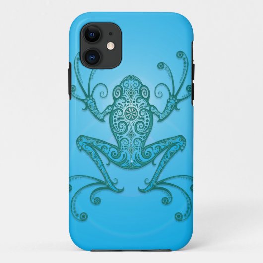 Intrict Light Blue Tree Kikker Case-Mate iPhone Case (Achterkant)