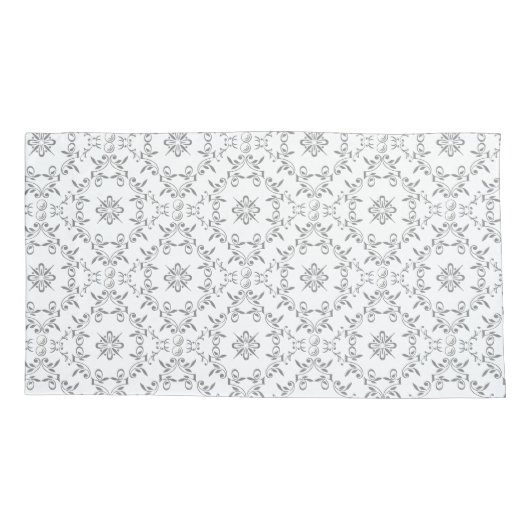 Intrict Scroll Pattern Grey Kussensloop (Achterkant)