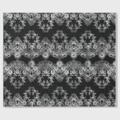 Intrict White Lace op zwart Cadeaupapier (Vlak)