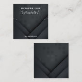Intricte, moderne zwarte pendelverpakking vierkante visitekaartje (Voorkant / Achterkant)