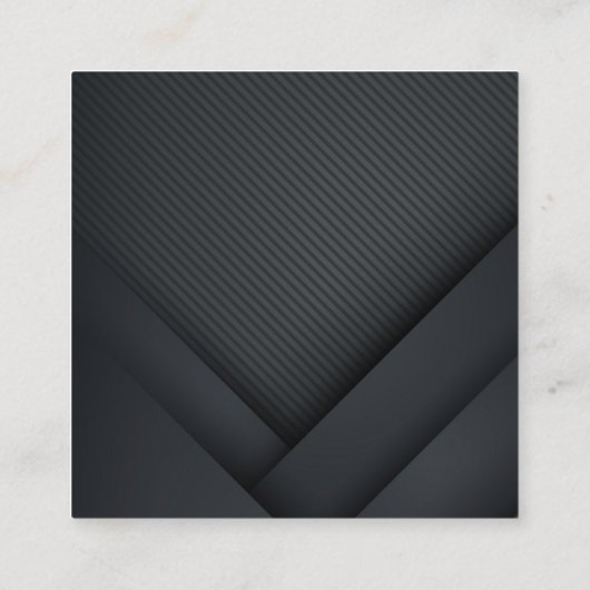 Intricte, moderne zwarte pendelverpakking vierkante visitekaartje (Achterkant)